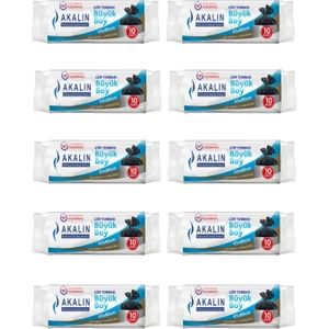 Akalın Standart Büyük Siyah Çöp Poşeti 10 Rulo 65 x 80 cm