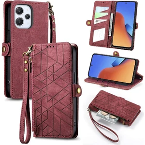 SZY Mall Redmi 12 Için Flip Case Deri Kılıf Darbeye Basit Iş (Yurt Dışından)