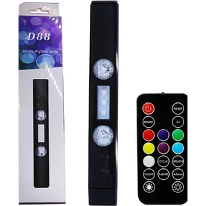 D88-S Kumandalı USB Şarjlı Sese Duyarlı Dekorasyon Araç Içi Rgb LED Aydınlatma -22CM-