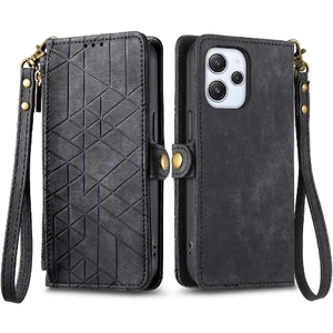 SZY Mall Redmi 12 Için Flip Case Deri Kılıf Darbeye Basit Iş (Yurt Dışından)