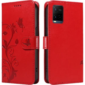 Manyi Mall Vıvo Y21/Y21S/Y33S El Kayışı ve Kart ile Kabartmalı Kelebek Için Kılıf (Yurt Dışından)