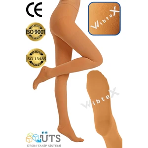 WibteX Külotlu Varis Çorabı Burnu Kapalı (Ten Rengi) Orta Basınç Ccl2(Çift Bacak)