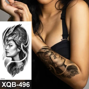 Gerçekci Geçici Dövme Tattoo Kız Baykuş Dövme Sahte Etiket Kadın Erkek Kol Bacak