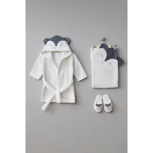 Tilki Desenli Kutulu Bebek Bornoz Seti