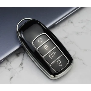 Wap GSM Chery Tiggo 8 Pro & Omoda 5 Anahtar Kılıfı (Siyah-Gümüş Renk)