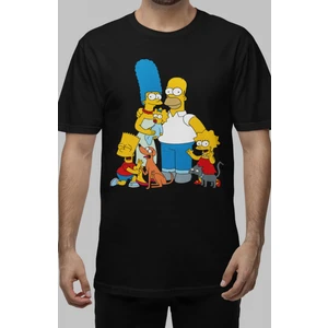 Fuddy Moda Mutlu Simpsons Ailesi Baskılı Tişört, Erkek-Kadın Simpsonslar Baskılı T-Shirt