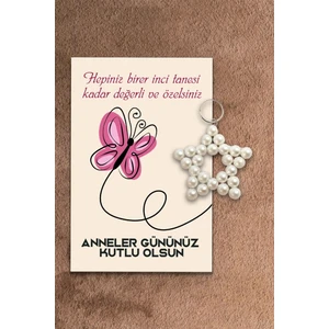 Emtory Home 20 Adet Anneler Günü Inci Yıldız Anahtarlık - Anneler Günü Hediyesi