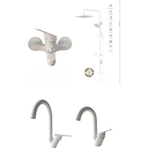 Armour Armatür Beyaz Banyo Batarya Seti