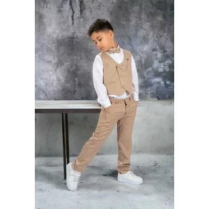 Bambi Kids Erkek Çocuk Smokin Takım Elbise Yelekli Papyonlu