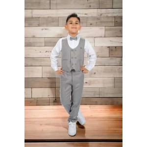 Bambi Kids Erkek Çocuk Smokin Takım Elbise Yelekli Papyonlu