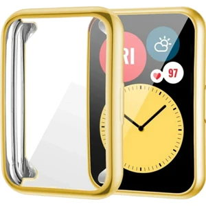 Huawei Watch Fit 2 Uyumlu  Silikon Ekran Kasa Koruyucu Gold