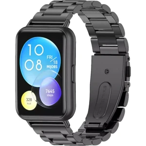 Huawei Watch Fit 2 Uyumlu Paslanmaz Çelik Kordon Pim Çevirici Aparat ile Siyah