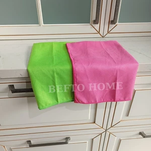 Befto Home Yeşil Pembe 2 Adet 50 x 70 cm Mikrofiber Süper Cam, Temizlik, Sihirli Bez, Araba Silme Bezi