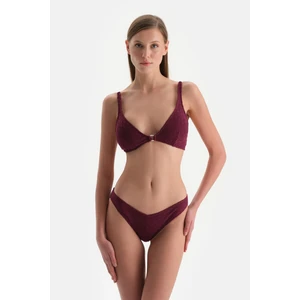 Bordo Üçgen Geniş Bikini Üst