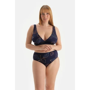 Lacivert Korseli Toparlayıcı Bikini Üst