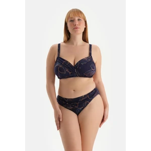 Lacivert Korseli Toparlayıcı Bikini Üst