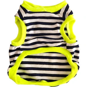 Atelyu Pet Kedi Köpek Kıyafeti Çizgili Neon Tshirt Atlet