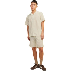 Jack & Jones Gömlek Yaka Rahat Kesim Kısa Kollu Bej Erkek Gömlek 12256772