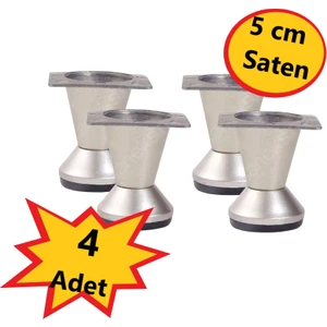 Konik Ayak Saten 5 cm 4 adet (Dolap,Mobilya,Puf Ayağı )(Vidaları Hediye)