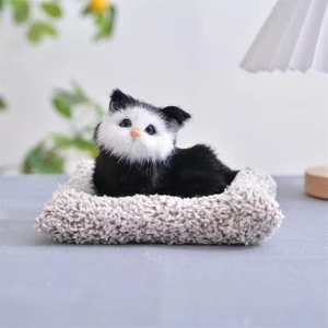Sevimli Kedi Peluş Oyuncak Süsleri Tüylü Yavru Kedi Yenilik Süslemeleri (Yurt Dışından)