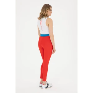 U.S. Polo Assn. Kadın Kırmızı Yüksel Bel Spor Tayt 50284055-VR030