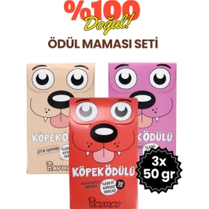 Köpek Ödül Maması Seti %100 Doğal Katkısız Kurutulmuş Et 3x50 gr Köpek Ödül Maması