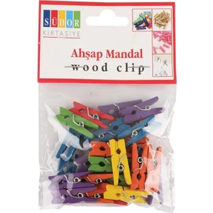 Ahşap Mandal Küçük 2,5 Cm 30 Lu Renkli         --BS99