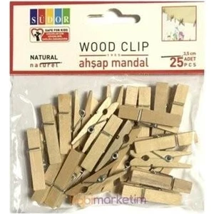 Ahşap Mandal Büyük 3,5 Cm 20 Li Naturel        --BS129