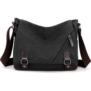 Hafif Erkek Çantası Yeni Erkek Tuval Büyük Kapasiteli Crossbody Çanta Çok Fonksiyonlu Moda Trendi Rahat Omuz Çantası (Yurt Dışından)