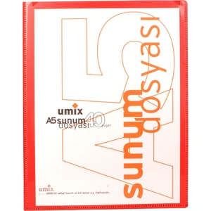 Sunum Dosyası Önden Cepli A5 Standart 40 Lı Kırmızı U1194