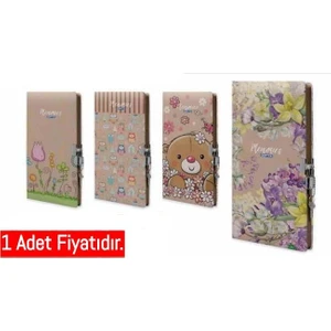 Hatıra Defteri Kilitli İplik Dikişli Sert Kapak 14X20 96 Yp. (1 Adet)