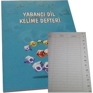 Yabancı Dil Kelime Defteri 4 Yapraklı 14x20