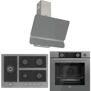 Steamart Bl Modüler Serisi Gri Cam Ankastre Set (D082+BL138+XE64CPR)