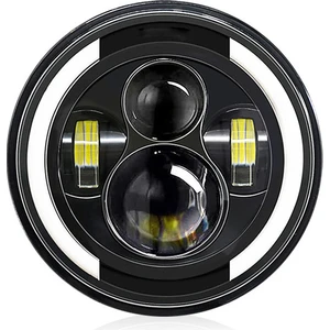 1 Adet 7 Inç Araba Motosiklet Drl ile LED Far/dönüş (Yurt Dışından)