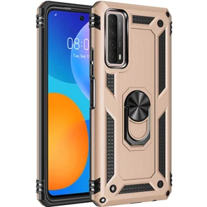 Huawei P Smart 2021 Uyumlu Kılıf Standlı Manyetik Yüzüklü Military Magnetic Ring Polycarbonate And Tpu Case