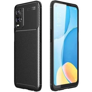 Oppo A54 4g Uyumlu Kılıf Karbon Armor Serisi, Ultra Dayanıklı ve Esnek Slim Fit Karbon Görünümlü Silikon