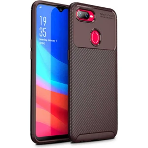 Oppo Ax7 Uyumlu Kılıf Karbon Armor Serisi, Ultra Dayanıklı ve Esnek Slim Fit Karbon Görünümlü Silikon