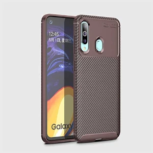 Samsung Galaxy A20S Uyumlu Kılıf Karbon Armor Serisi, Ultra Dayanıklı ve Esnek Slim Fit Karbon Görünümlü Silikon