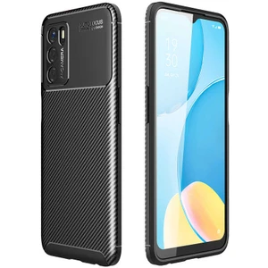 Oppo A16 Uyumlu Kılıf Karbon Armor Serisi, Ultra Dayanıklı ve Esnek Slim Fit Karbon Görünümlü Silikon