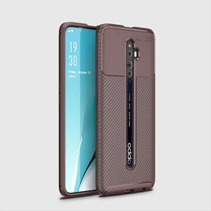 Oppo Reno 2 Uyumlu Kılıf Karbon Armor Serisi, Ultra Dayanıklı ve Esnek Slim Fit Karbon Görünümlü Silikon