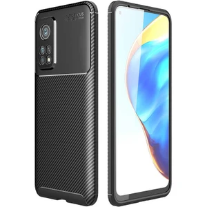 Xiaomi Mi 10T 5g Uyumlu Kılıf Karbon Armor Serisi, Ultra Dayanıklı ve Esnek Slim Fit Karbon Görünümlü Silikon