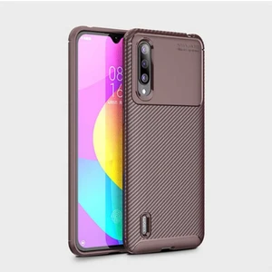 Xiaomi Mi 9 Lite Uyumlu Kılıf Karbon Armor Serisi, Ultra Dayanıklı ve Esnek Slim Fit Karbon Görünümlü Silikon