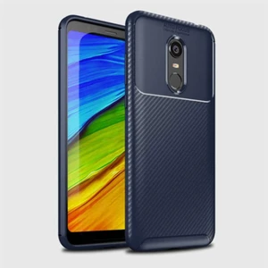 Xiaomi Redmi 5 Plus Uyumlu Kılıf Karbon Armor Serisi, Ultra Dayanıklı ve Esnek Slim Fit Karbon Görünümlü Silikon