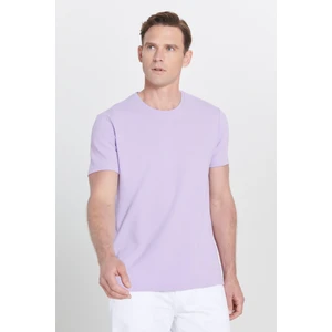 AC&Co / Altınyıldız Classics Erkek Lila Slim Fit Dar Kesim Modal Bisiklet Yaka Yumuşak Tuşeli Esnek Basic Tişört