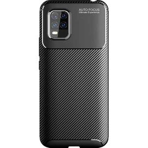 Xiaomi Mi 10 Lite Uyumlu Kılıf Karbon Armor Serisi, Ultra Dayanıklı ve Esnek Slim Fit Karbon Görünümlü Silikon