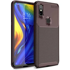 Xiaomi Mi Mix 3 Uyumlu Kılıf Karbon Armor Serisi, Ultra Dayanıklı ve Esnek Slim Fit Karbon Görünümlü Silikon