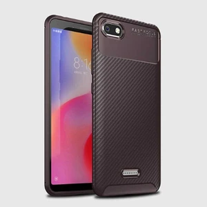 Xiaomi Redmi 6A Uyumlu Kılıf Karbon Armor Serisi, Ultra Dayanıklı ve Esnek Slim Fit Karbon Görünümlü Silikon