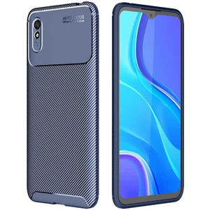 Xiaomi Redmi 9A Uyumlu Kılıf Karbon Armor Serisi, Ultra Dayanıklı ve Esnek Slim Fit Karbon Görünümlü Silikon