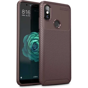 Xiaomi Mi 6x Uyumlu Kılıf Karbon Armor Serisi, Ultra Dayanıklı ve Esnek Slim Fit Karbon Görünümlü Silikon