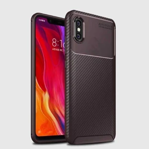 Xiaomi Mi 8 Pro Uyumlu Kılıf Karbon Armor Serisi, Ultra Dayanıklı ve Esnek Slim Fit Karbon Görünümlü Silikon